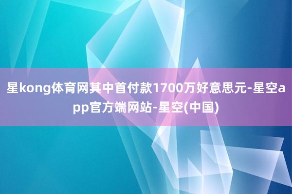 星kong体育网其中首付款1700万好意思元-星空app官方端网站-星空(中国)