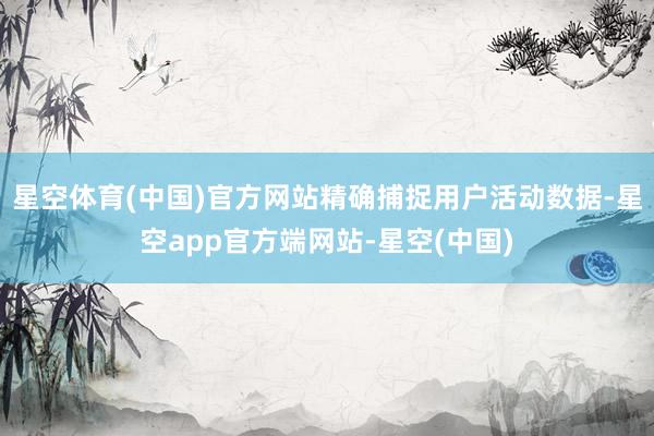 星空体育(中国)官方网站精确捕捉用户活动数据-星空app官方端网站-星空(中国)