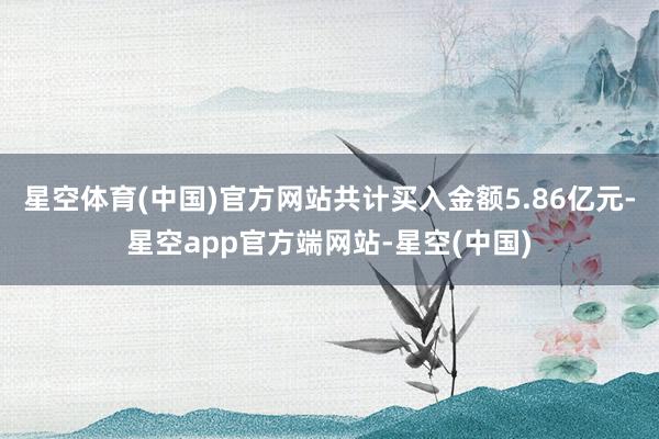 星空体育(中国)官方网站共计买入金额5.86亿元-星空app官方端网站-星空(中国)
