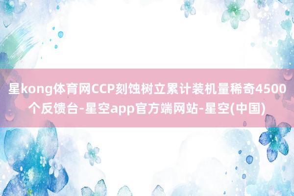 星kong体育网CCP刻蚀树立累计装机量稀奇4500个反馈台-星空app官方端网站-星空(中国)